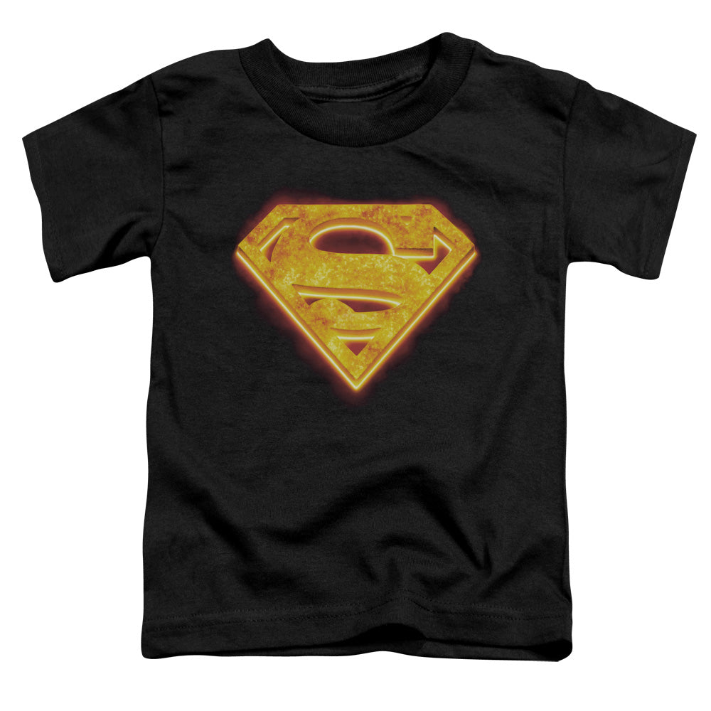 Superman Hot Steel Shield Toddler Kids Youth T Shirt Black