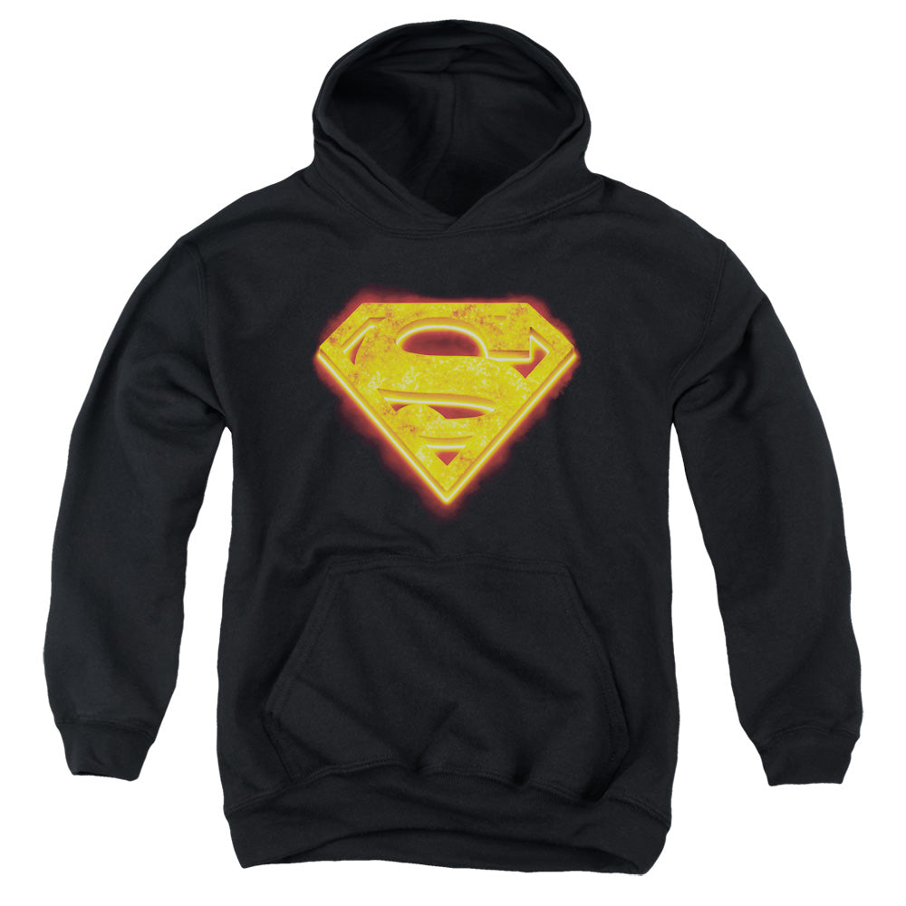 Superman Hot Steel Shield Kids Youth Hoodie Black