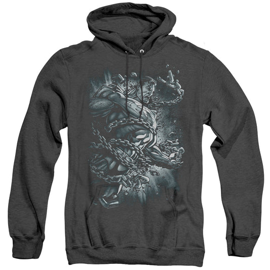 Superman Break Free Mens Heather Hoodie Black