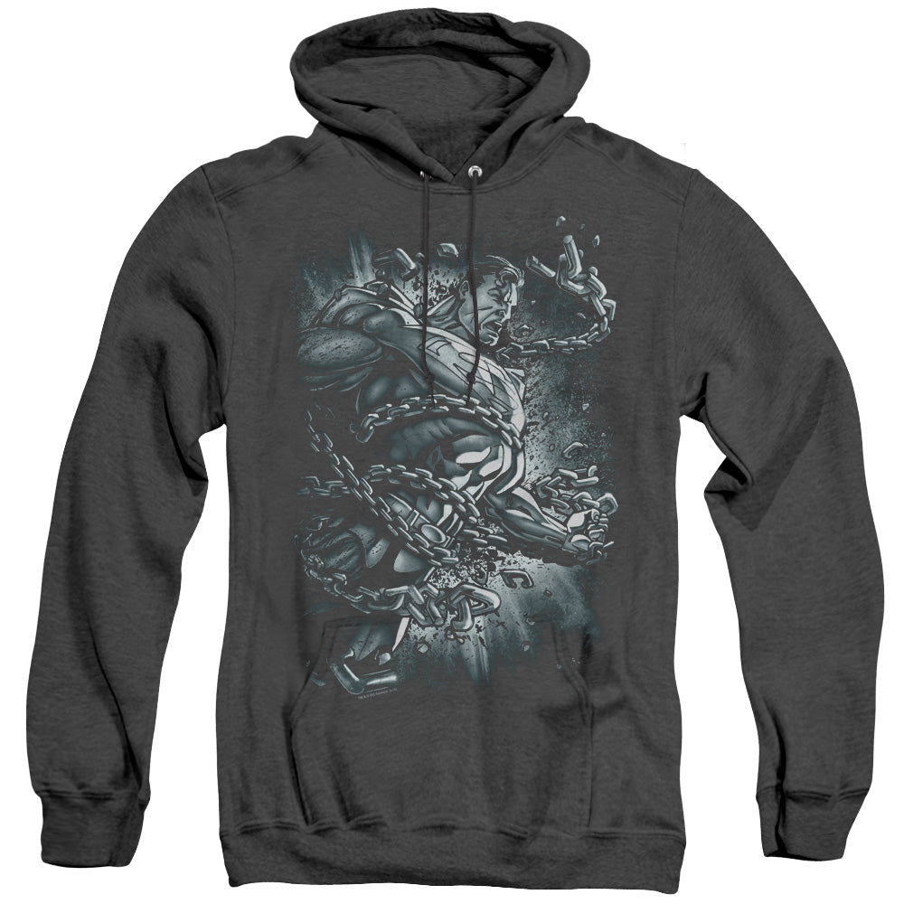 Superman Break Free Heather Mens Hoodie Black