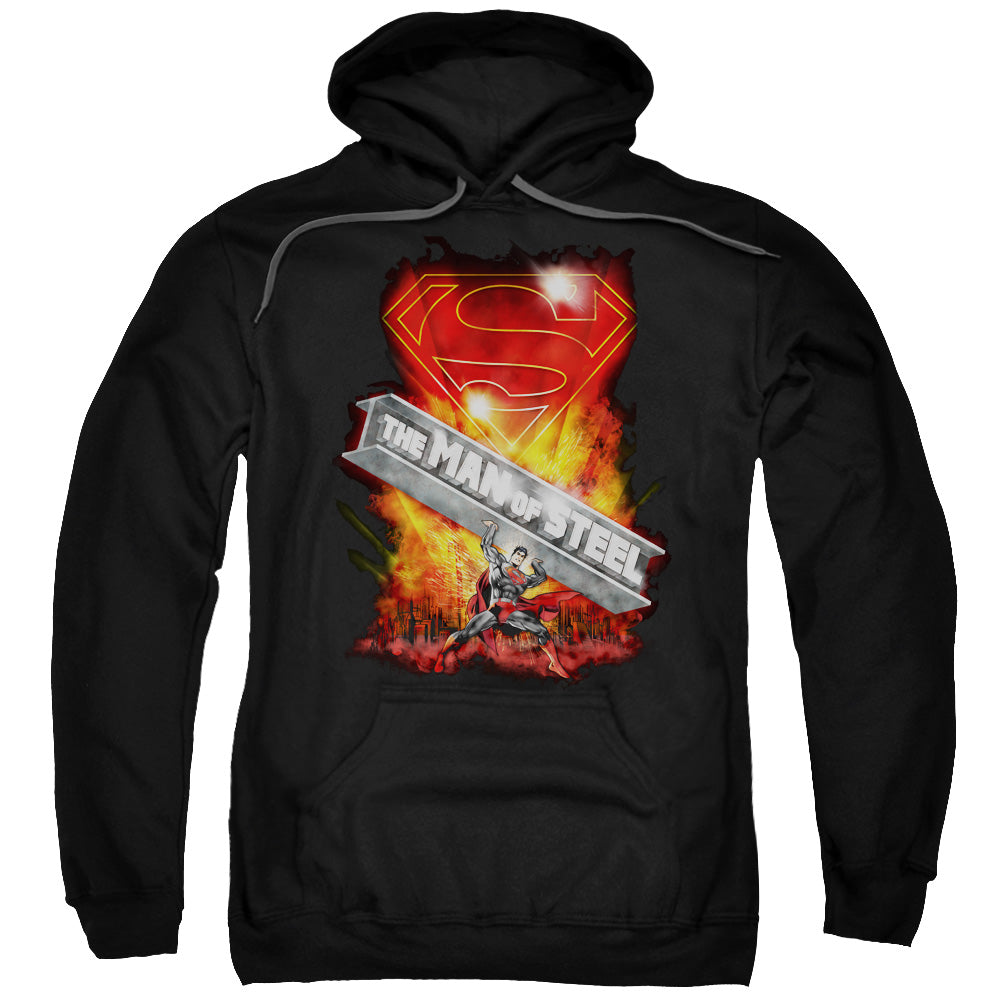 Superman Steel Girder Mens Hoodie Black