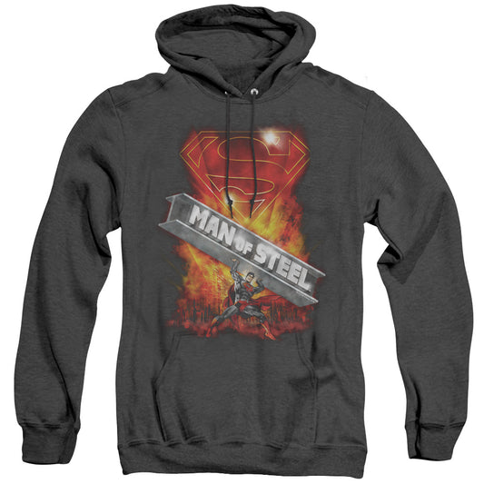 Superman Steel Girder Mens Heather Hoodie Black