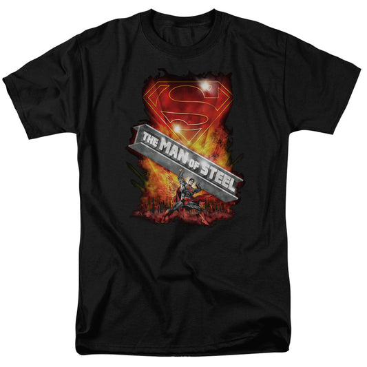 Superman Steel Girder Mens T Shirt Black