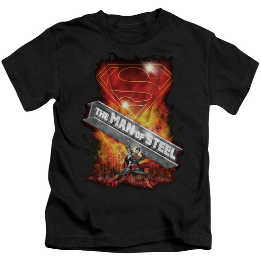 Superman Steel Girder Juvenile Kids Youth T Shirt Black