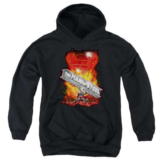 Superman Steel Girder Kids Youth Hoodie Black