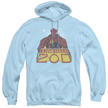 Superman Kneel Before Mens Hoodie Light Blue