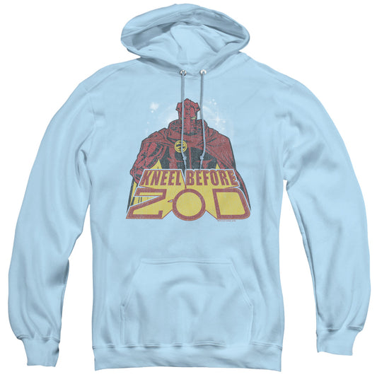 Superman Kneel Before Mens Hoodie Light Blue