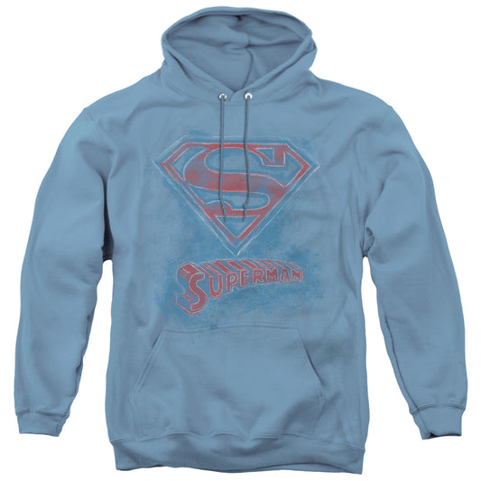 Superman Its Sketchy Mens Hoodie Carolina Blue