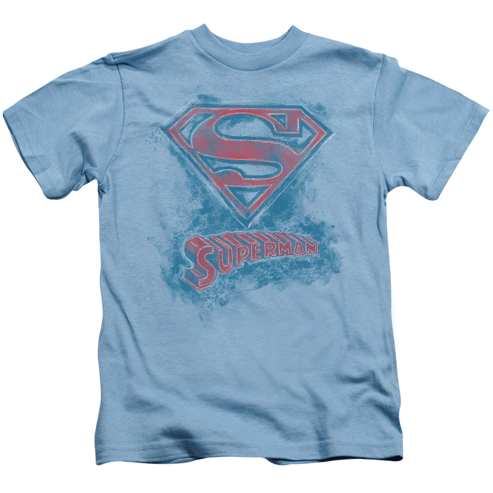 Superman Its Sketchy Juvenile Kids Youth T Shirt Carolina Blue