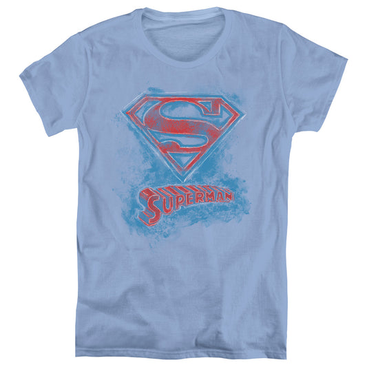 Superman Its Sketchy Womens T Shirt Carolina Blue