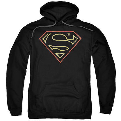 Superman Colored Shield Mens Hoodie Black