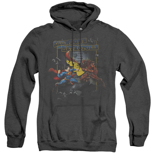 Superman Showdown Mens Heather Hoodie Black