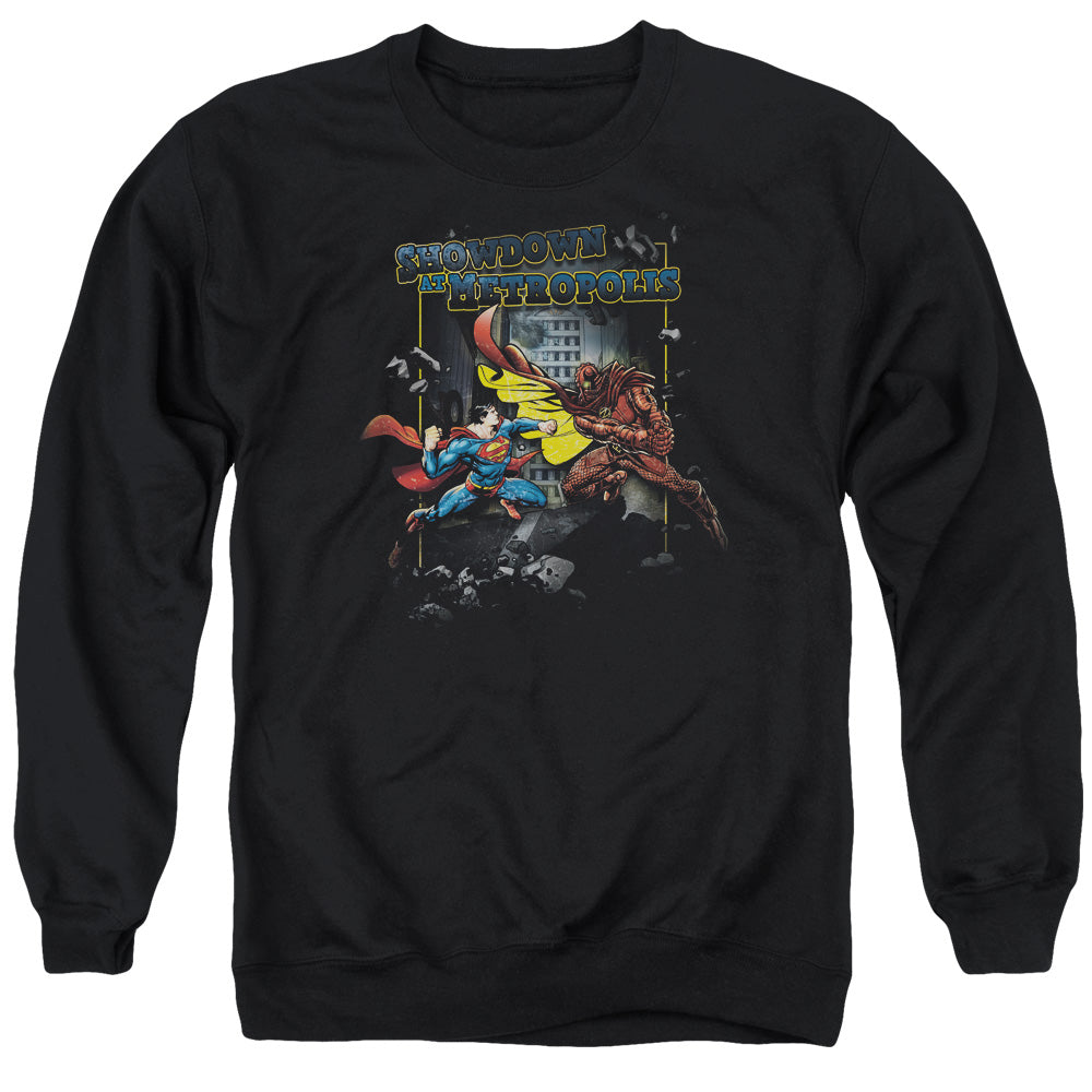 Superman Showdown Mens Crewneck Sweatshirt Black