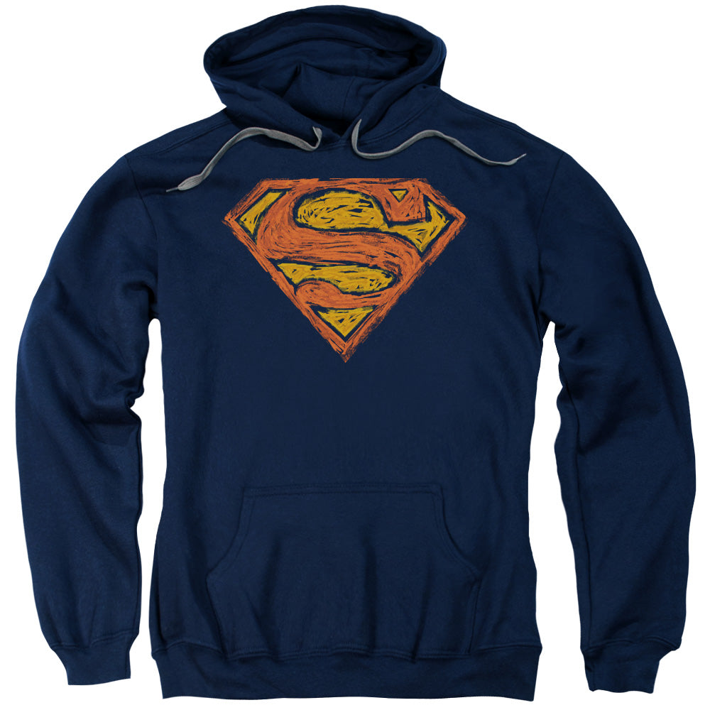 Superman Messy S Mens Hoodie Navy