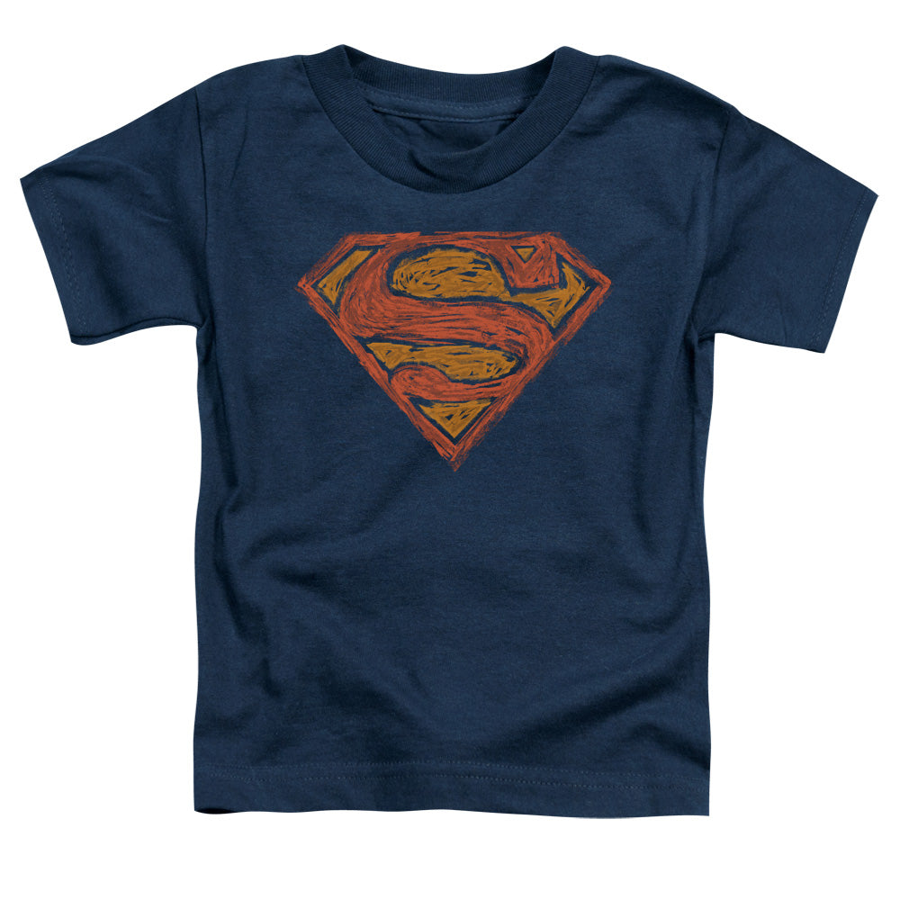 Superman Messy S Toddler Kids Youth T Shirt Navy