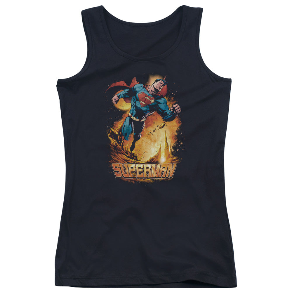 Superman Space Case Womens Tank Top Shirt Black