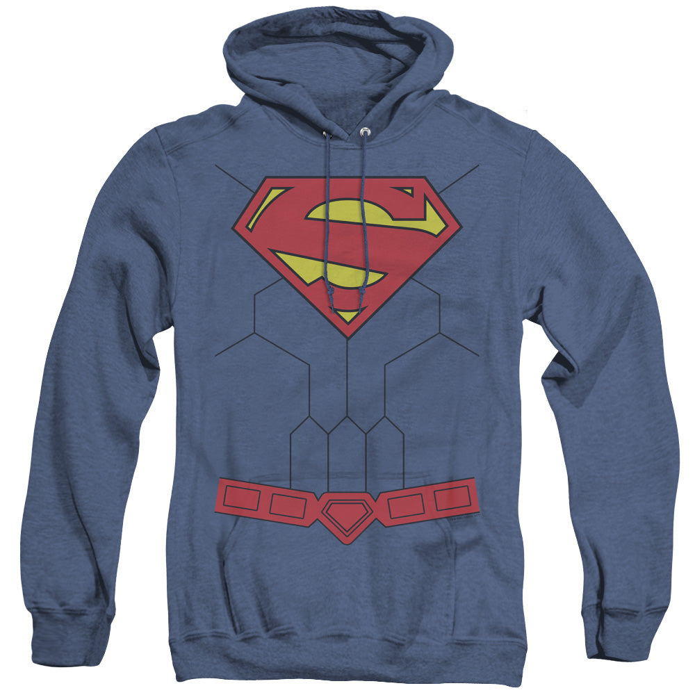 Superman New 52 Torso Heather Mens Hoodie Royal Blue