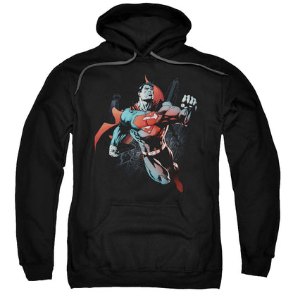 Superman Up In The Sky Mens Hoodie Black