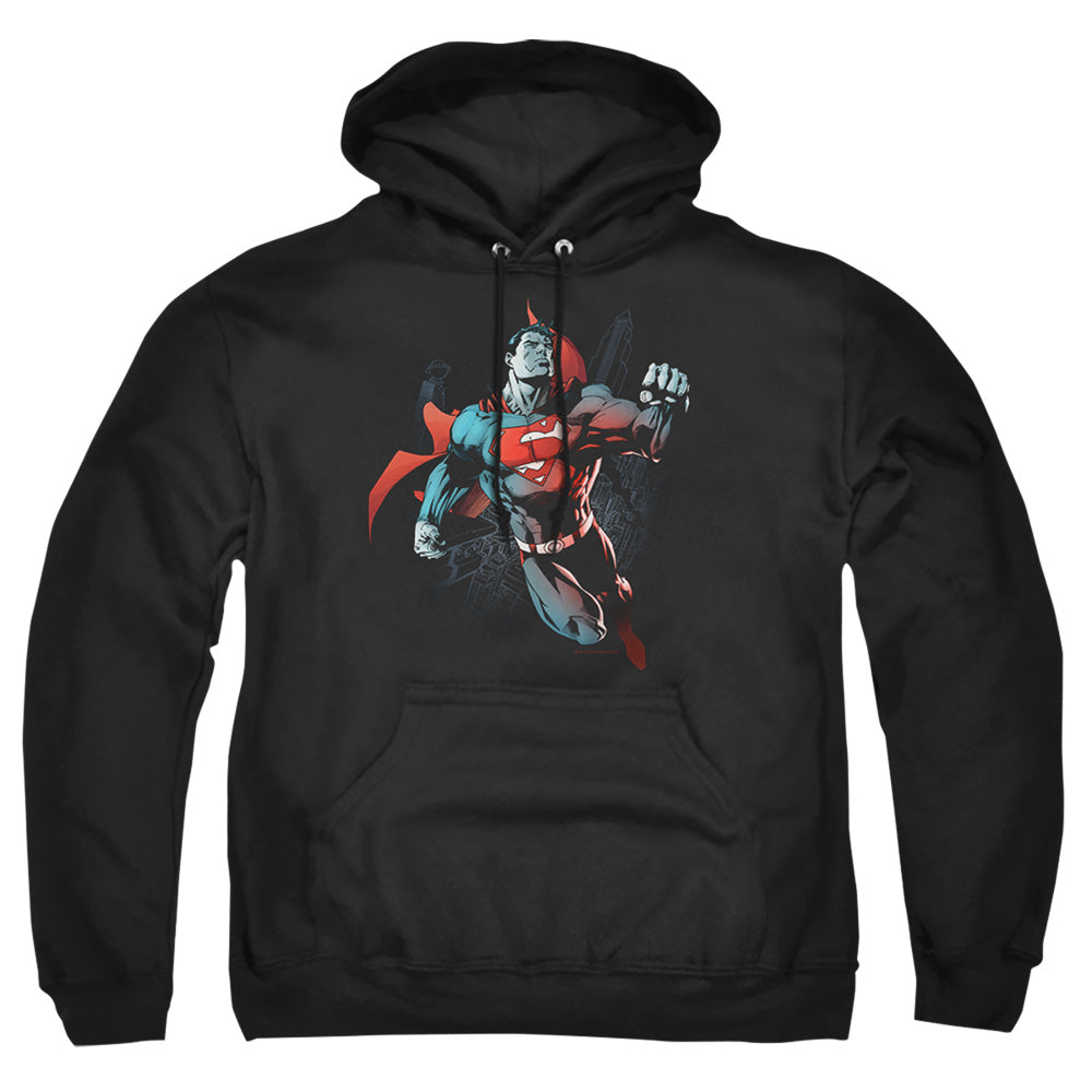 Superman Up In The Sky Mens Hoodie Black