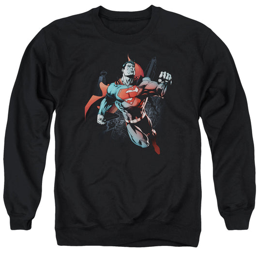 Superman Up In The Sky Mens Crewneck Sweatshirt Black