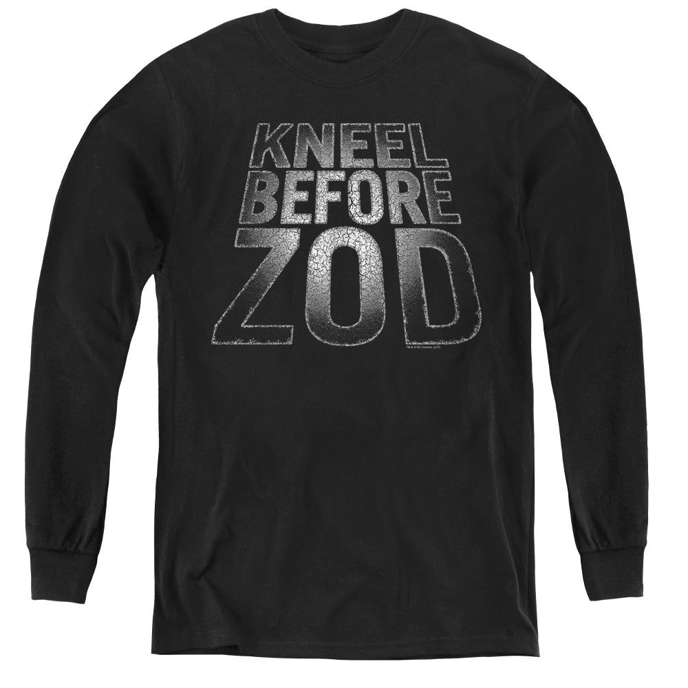 Superman Before Zod Long Sleeve Kids Youth T Shirt Black