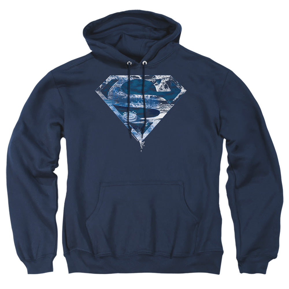 Superman Water Shield Mens Hoodie Navy