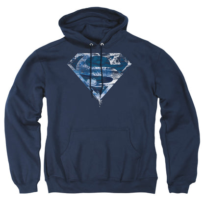 Superman Water Shield Mens Hoodie Navy