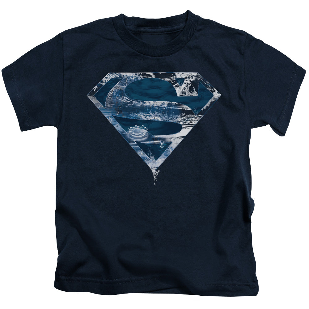 Superman Water Shield Juvenile Kids Youth T Shirt Navy