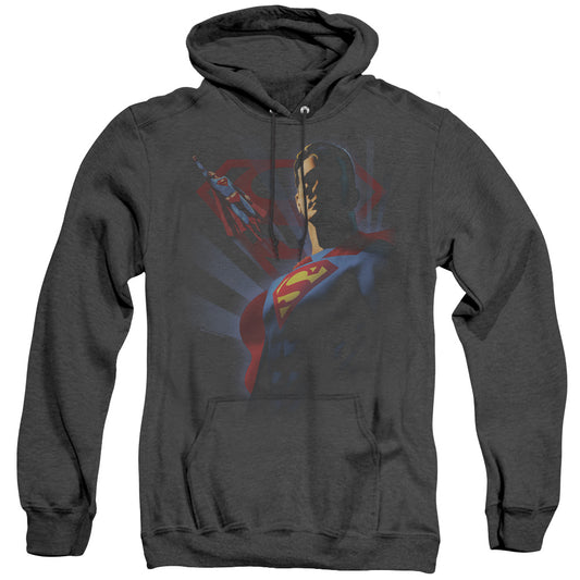 Superman Super Deco Heather Mens Hoodie Black