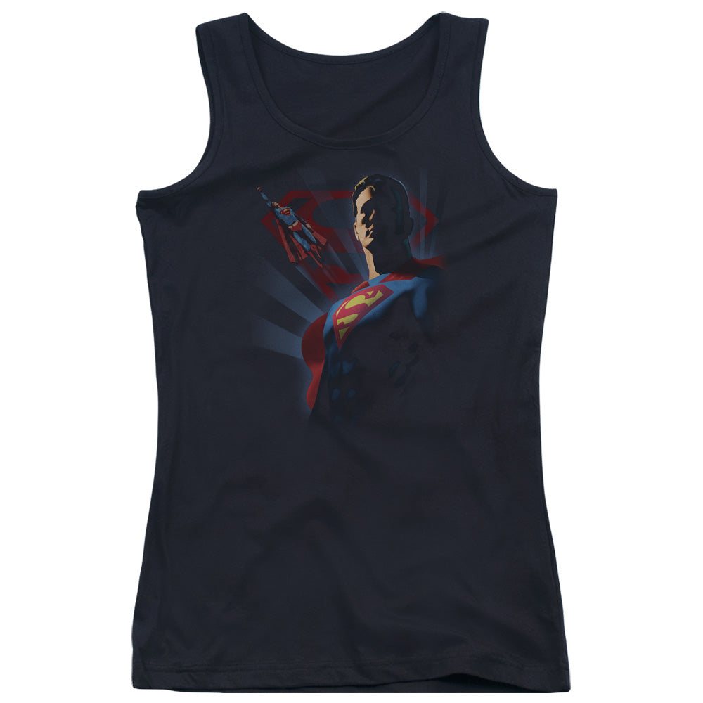 Superman Super Deco Womens Tank Top Shirt Black