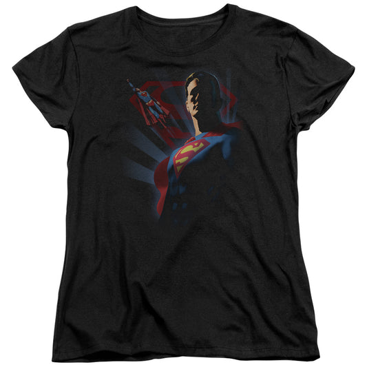 Superman Super Deco Womens T Shirt Black