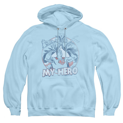 Superman My Hero Mens Hoodie Light Blue