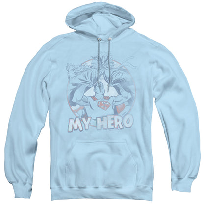 Superman My Hero Mens Hoodie Light Blue