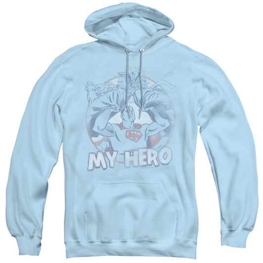 Superman My Hero Mens Hoodie Light Blue