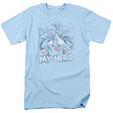 Load image into Gallery viewer, Superman My Hero Mens T Shirt Light Blue