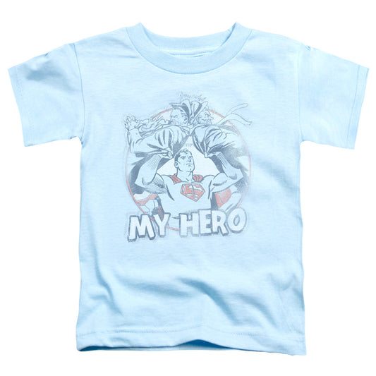 Superman My Hero Toddler Kids Youth T Shirt Light Blue