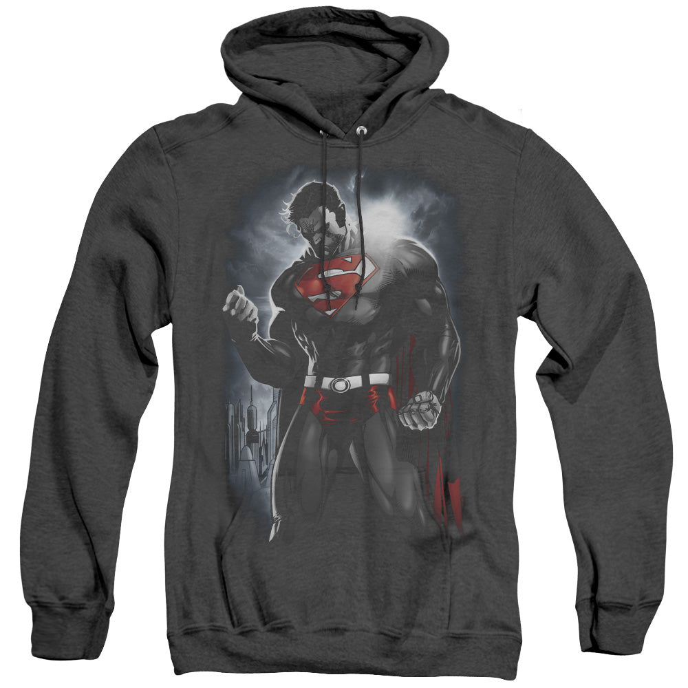 Superman Light Of The Sun Heather Mens Hoodie Black