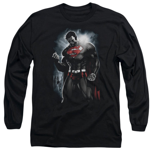 Superman Light Of The Sun Mens Long Sleeve Shirt Black