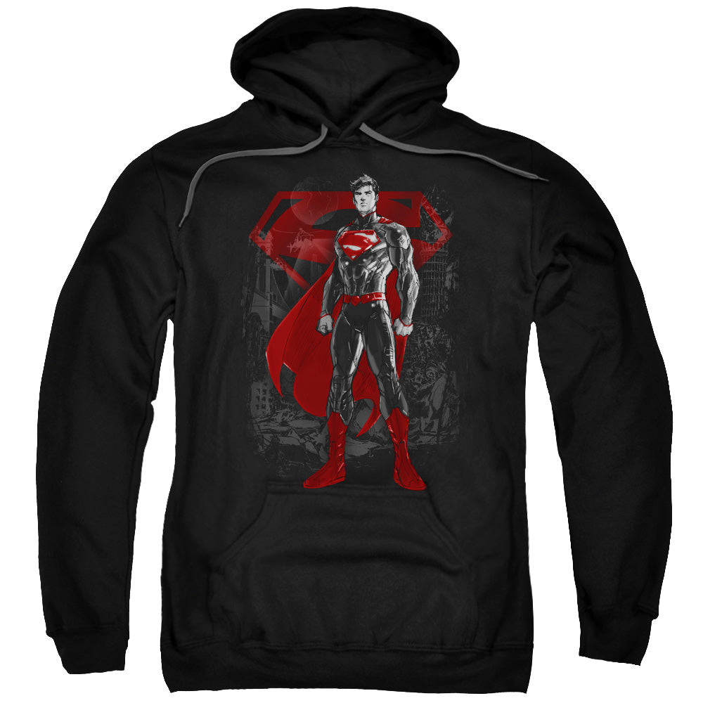 Superman Aftermath Mens Hoodie Black