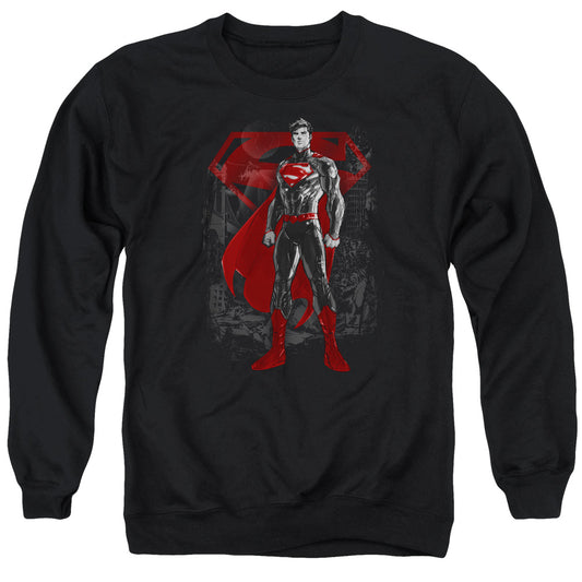 Superman Aftermath Mens Crewneck Sweatshirt Black