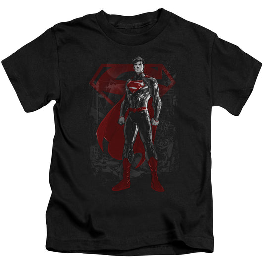 Superman Aftermath Juvenile Kids Youth T Shirt Black