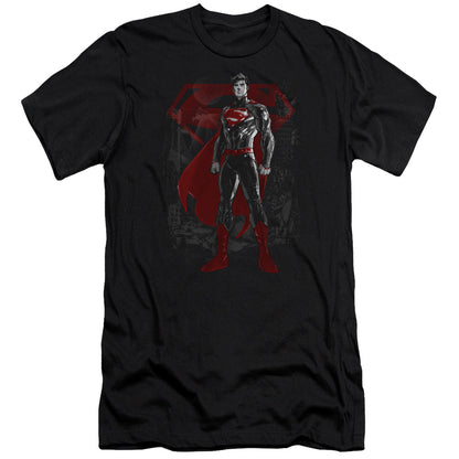 Superman Aftermath Premium Bella Canvas Slim Fit Mens T Shirt Black