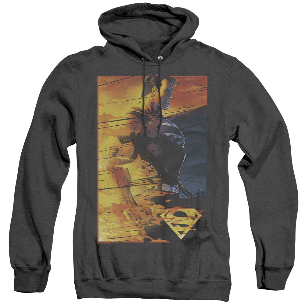 Superman Fireproof Heather Mens Hoodie Black