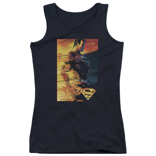 Superman Fireproof Womens Tank Top Shirt Black