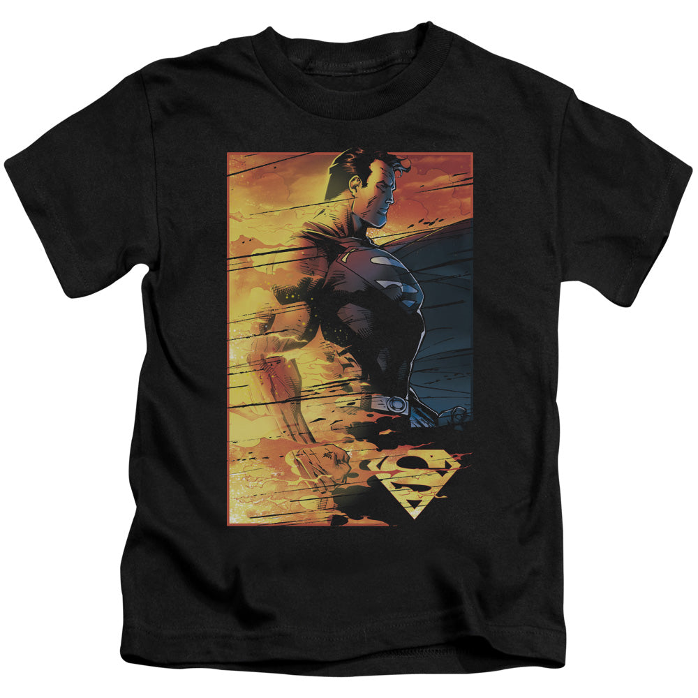 Superman Fireproof Juvenile Kids Youth T Shirt Black