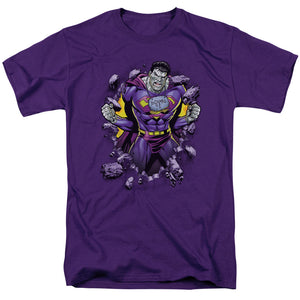 Superman Bizzaro Breakthrough Mens T Shirt Purple