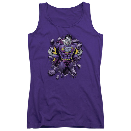 Superman Bizzaro Breakthrough Womens Tank Top Shirt Purple