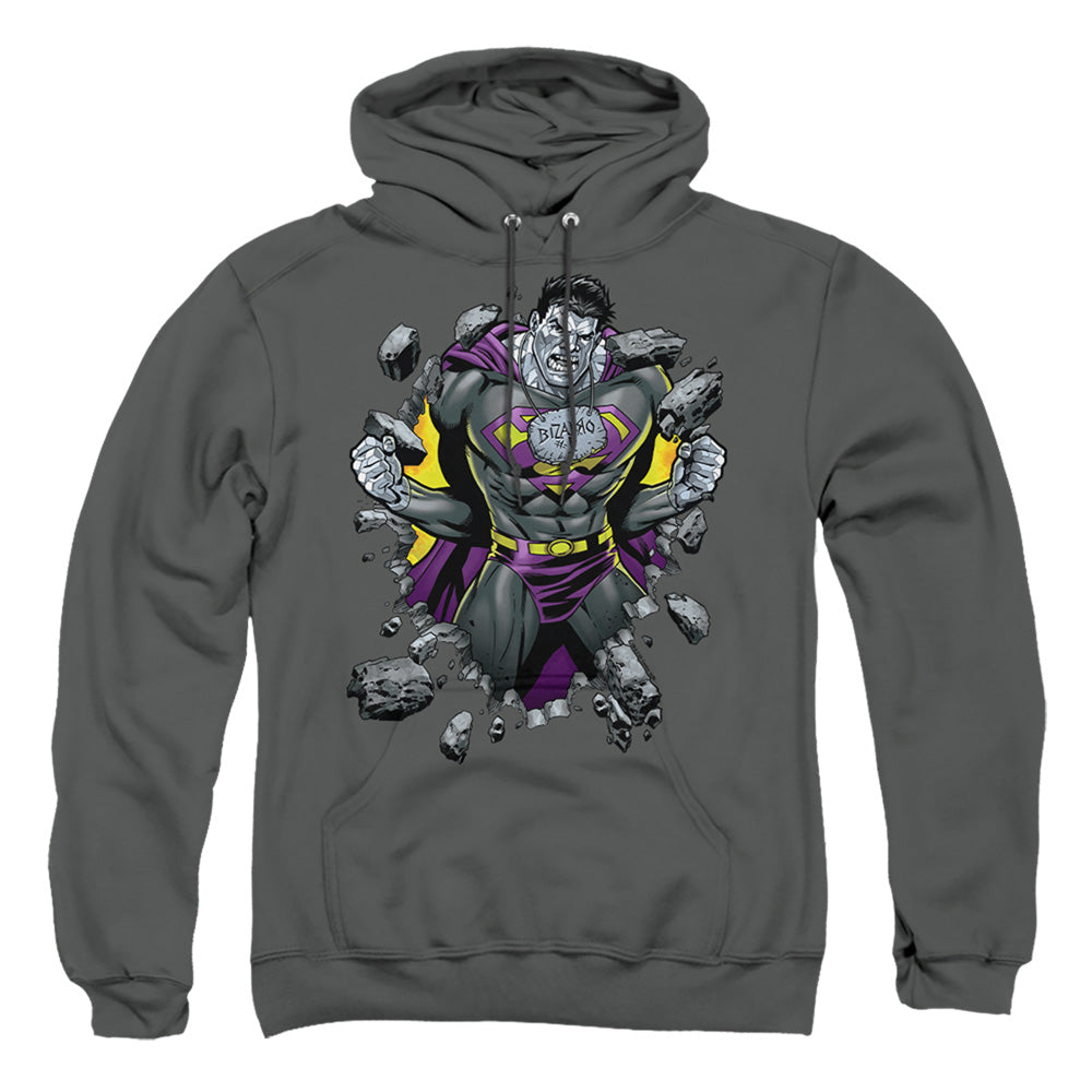 Superman Bizzaro Breakthrough Mens Hoodie Charcoal