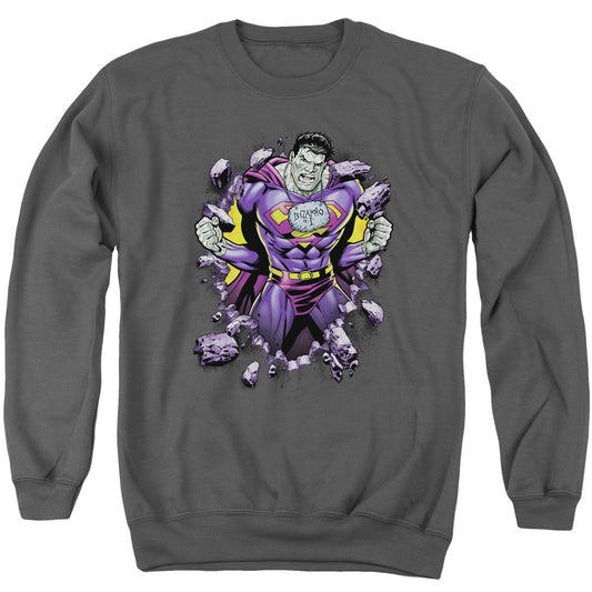 Superman Bizzaro Breakthrough Mens Crewneck Sweatshirt Charcoal