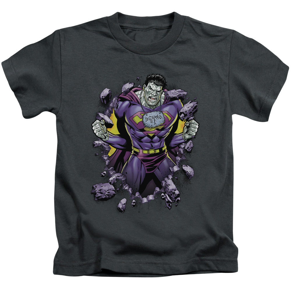 Superman Bizzaro Breakthrough Juvenile Kids Youth T Shirt Charcoal